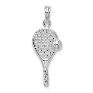 Million Charms 925 Sterling Silver Tennis Racquet & Ball Necklace Charm Pendant